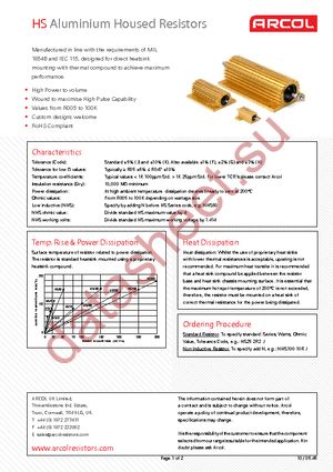 HS150 250R F datasheet  